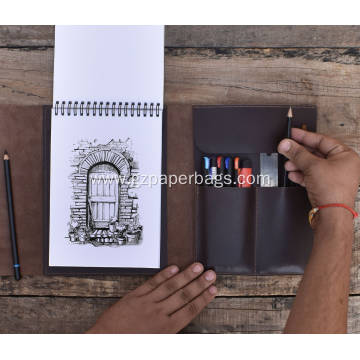 A5 Leather Spiral-Bound Watercolor Sketchbook for Travelers